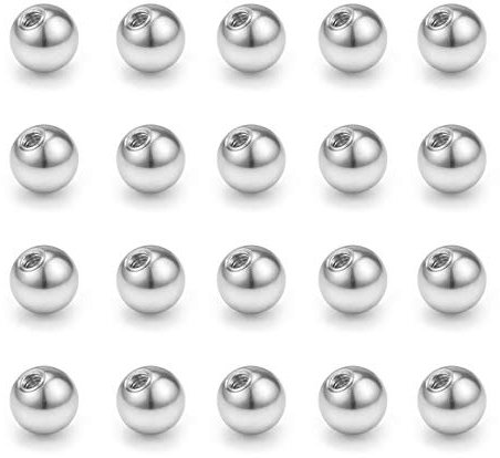 Briana Williams 20 pcs 14 Gauge Stainless Steel Piercing Balls Replacement Set (5m)