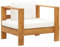 vidaXL Akazienholz Massiv Gartenstuhl mit Auflagen Sofa Sessel Holzstuhl Gartensessel Gartensofa Gartenmöbel Stuhl Einzelsofa Creme