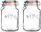 Kilner Clip Top Square Jar Ideal for preserving Fruit/Vegetables 2 Litre Clear (Pack of 2)
