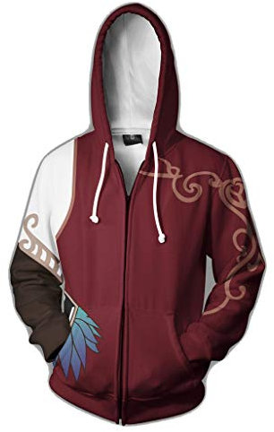 QYIFIRST Mantel Übergangsjacke Crescent Rose Cosplay Kostüm Freizeitjacke Sweatjacke Ladies Unisex Anime 3D Druck Sweat Jacket Rot XXL (Chest 116cm)
