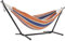 Vivere UHSDO8-40 Doppel Baumwolle Hängematte mit Hängemattengestell 250 cm, Orange Punch
