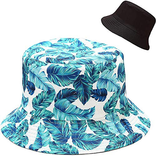 XYIYI Blau Banane Blatt Reversibel Fischerhüte Anglerhut Sonnenhut Für Damen Mädchen