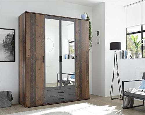 möbelando Kleiderschrank Drehtürenschrank Schrank Schlafzimmerschrank Cilli II