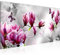 Runa Art Tableau Decoration Murale Fleurs Magnolia 1 Partie Moderne Toile Non tissée Salon Salle Papillon Rose Gris 036912a
