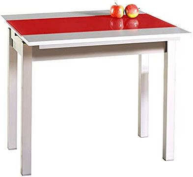 ASTIMESA Mesa de Cocina, Metal, Rojo, 90x50cm