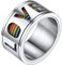 PROSTEEL LGBTQ Spinner Ring Edelstahl Größe 54 drehbarer LOVE IS LOVE Bandring Homosexuell Lesbian Verlobungsring Partnerring Modeschmuck Accessoire für Frauen
