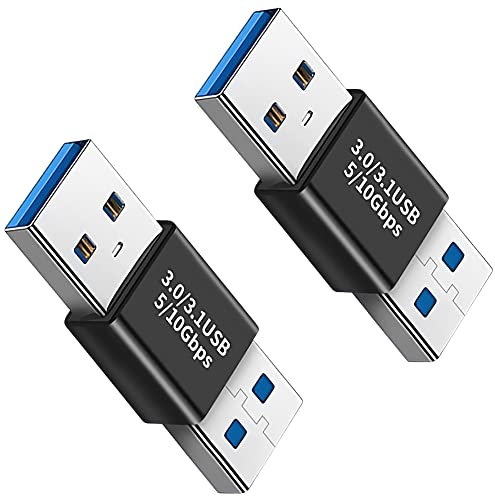 leizhan Adattatore USB 3.0/3.1, USB Maschio a Maschio OTG Disponibili per la Ricarica Rapida e il Trasferimento Efficiente dei Dati (2 Pack)