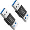 leizhan Adattatore USB 3.0/3.1, USB Maschio a Maschio OTG Disponibili per la Ricarica Rapida e il Trasferimento Efficiente dei Dati (2 Pack)