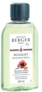 MAISON BERGER - Recharge pour Bouquet Parfumé et Diffuseur de Parfum - Diffusion Longue Durée, Douce et Continue - 200ml (Velours d'Orient)