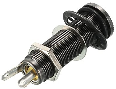 sourcing map E-Gitarre Bass 6.35mm Stereo Mono Klinkenbuchse Eingang Ausgang Zylinder Schwarz