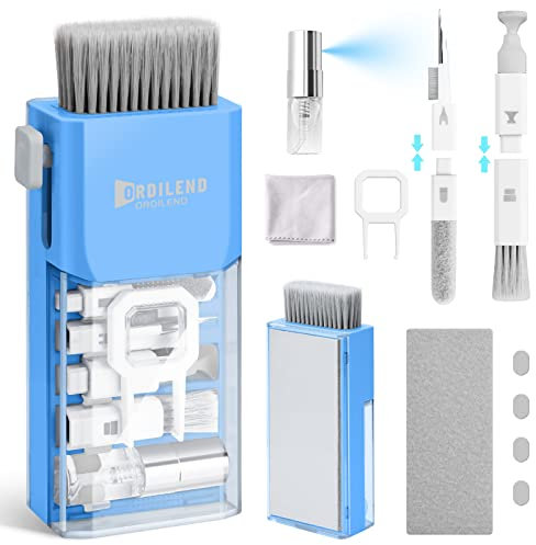 Laptop Screen Keyboard Cleaner Kit, Electronics Cleaning kit Tool for MacBook iPad iPhone Pro Cell Phone, Brush Tool for Tablet, Computer, PC Monitor,Camera with Spray with Patent (SkyBlue)