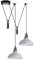 LEDSone Pendelleuchte, Schirm, 2-flammig, Deckenspinne, Metall, verstellbar, 195 cm Kabel, Vintage-Edison-Sockel mit E27-Glühbirne, industrielle Retro-Beleuchtung, Insellampe (Weiß)
