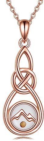 Vadmans Mustard Seed Necklace Sterling Silver Mountain Mustard Seed Rose Gold Pendant Jewellery Gifts for Women