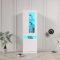 Merax Vitrine avec lumières LED - Vitrine en verre avec beaucoup d'espace de rangement - Armoire de rangement moderne - Pour salon, bureau, salle à manger - Blanc - 50 x 40 x 180 cm