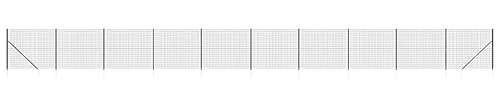 vidaXL Clôture en Treillis métallique et ancrage Anthracite 1,4x25 m