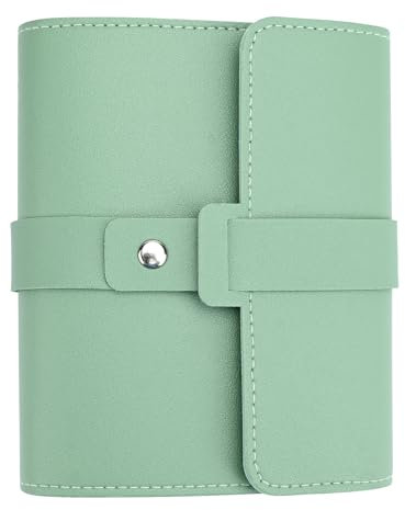 Fadcaer Earring Book,Earring Box,Earring Storage Organiser,Jewellery Rolls for Travelling,Travel Jewellery Organiser,Supple PU Leather,A Small Book for Keeping Your Earrings Safe,Green