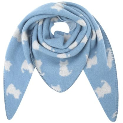 FASHION YOU WANT XXL Schal flauschig schal-tuch damen dicker dreieckstuch groß Wolle KATZE Farben kuschelig (blau)