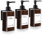 Roselee 3er Seifenspender Wandbefestigung Set, Seifenspender Dusche Ohne Bohren 300ml Seifenspender Wandmontage Braun Shampoo Spender mit Trichter und Wasserdichten Etiketten für Küche Bad