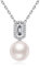 Jiahanzb Perlenkette Perle Anhänger Diamant Perlenkette für Frauen Sterling Silber Perlenkette für Frauen Cubic Zirkonia Diamant Perlenkette 12mm weiße Perlenkette für Hochzeit Braut