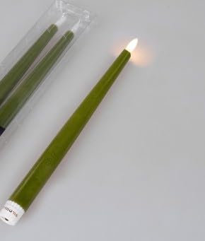 Bollweg Set 2 LED-Spitzkerzen Kerzen grün mit Timer
