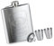 Hip Flask for Liquor, 7oz Stainless Steel Thin Flasks Set with Cup Funnel Portable Drinking Flask Camping Pocket Flask for Whiskey, Tequila, Rum
