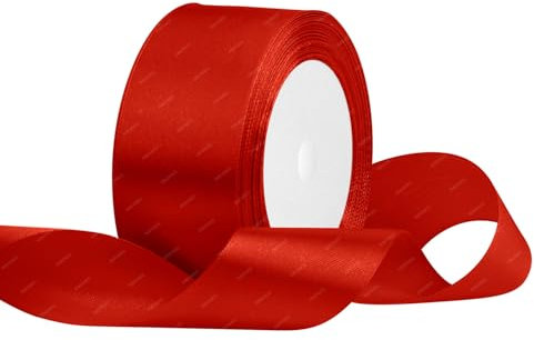 Rot Satinband 40mm x 22 Meters Stoffbänder für Geschenkverpackungen, Blumensträuße, Kunsthandwerk und Hochzeitsdekoration