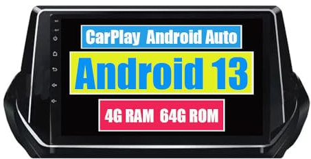 RoverOne Autoradio CarPlay per Peugeot 2008 208 2019 2020 2021 2022 Android Auto Touch Screen Bluetooth WiFi Radio Player