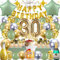 Zaztytoy 30 Geburtstag Deko Set für Mann & Frau – 55 Teile Komplettes Partyset in Gold & Grün, Elegante deko 30. geburtstag für Geburtstags Party, Jubiläum Party Deko, Feier