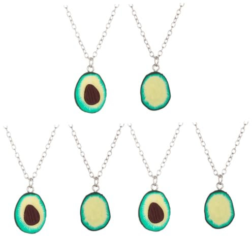SAFIGLE 6 Stk Avocado-halskette Statement-halsketten Für Frauen Avocado-ohrstecker Halskette Aus Ton Frauen Halskette Avocado-schmuck Avocado-charme Karikatur Avocado-freundschaftskette