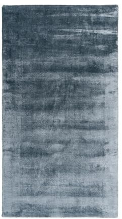 Teppich >Village< Village, Teppich, Kurzflor, maschinell gewebt, gekettelt, (BxL) 120 x 170 cm, 100% Viskose, Rückenmaterial 100% Baumwolle, Bambusseide, Blau, 4750 g/m², Wohnzimmer, Esszimmer