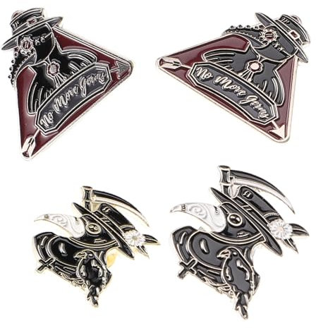 Veemoon 4 Stück Gothic Rabe Broschen Set – Emaille Anstecker Für Pestdoktor Kostüm - Punk Stil Und Cosplay Zubehör Für Männer Und Frauen - Schwarz Vogel Design Perfekte Ergänzung Für