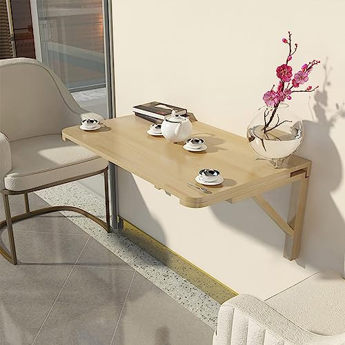 ZNGEPHAP An der Wand montierter Klapptisch mit ausziehbaren Blättern für den Außen- und Innenbereich. Schwebender Schreibtisch aus Holz für Laptop/Esszimmer. Platzsparender Hängetisch für Zuhause/Bar