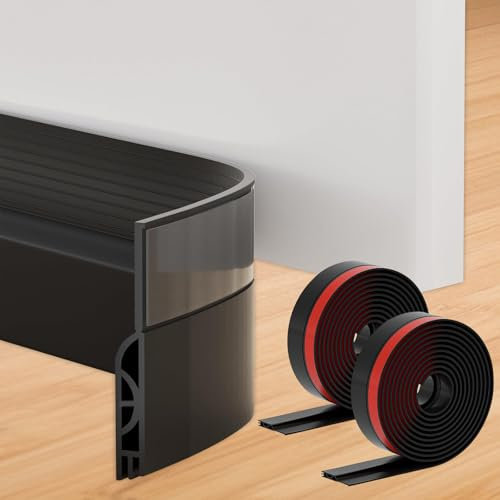 2 Pezzi Paraspifferi Sottoporta, Paraspifferi Porta Blindata, Guarnizione Sottoporta in Gomma, Antispiffero Antivento, paraspifferi Porta Blindata, Insonorizzato,antipolvere e anti-insetti (100cm x 2)