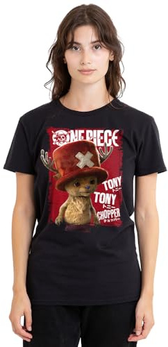 One Piece Season Two Chopper Select Screen Ladies T Shirt, Black, X-Large