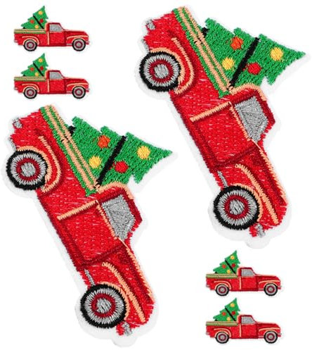 DOITOOL 6Stücke Weihnachtsbaum Applikationen Dekorative Bügelflicken für DIY Stickerei Aufnäher für Kleidung und Rucksack für Bastelprojekte und Reparaturen