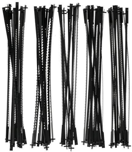 Wzxksoac for Scroll Saw Blades(127 Mm) with Pin-Fitted Fretsaw Blades- 10/15/18/20/24 Teeth- 60 Pieces for Scroll Saw