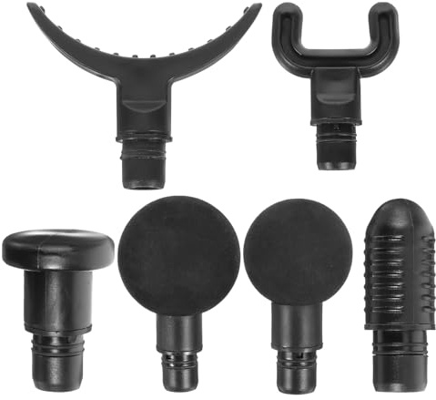 Massageadapter für Muskeln 6 Stück aus ABS, Tragbar | Wechselköpfe für Rücken und Körper, für Heimtraining und Fitnessstudio, Schwarz, 10x6x6cm
