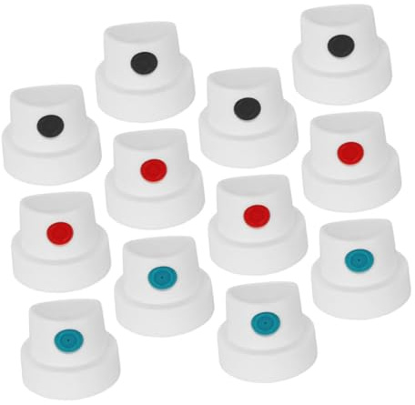 DIYEAH Lot de 12 Buses de Peinture en Aérosol pour Graffitis, Contrôle Précis du Jet, Séchage Rapide, Couleurs Éclatantes, Accessoires Universels pour Bombes de Peinture, Compact