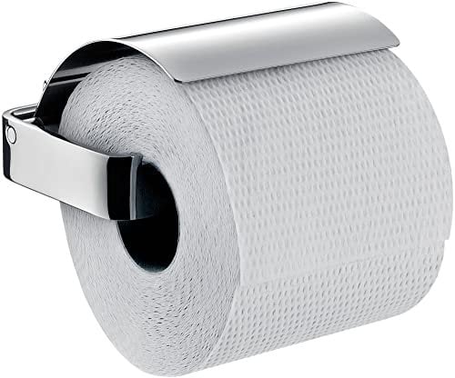 Emco LOFT Papierhalter mit Deckel, eleganter Toilettenpapierhalter zur Wandmontage aus Aluminium, hochwertige Toilettenpapierspender, chromfarben 237579 Chrom Einheitsgröße