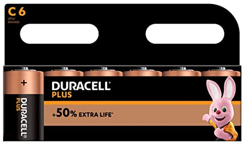 Duracell MN1400B6 Plus Power - Batterie C, confezione da 6