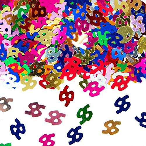 Folat Bunt glitzerndes Konfetti mit Geburtstagszahl: 95 // Tüte mit 15g (ca. 1000 einzelne Konfetti's) // Deko Tischdeko Jubiläum Zahlenkonfetti Metallkonfetti Streukonfetti Geburtstag Birthday