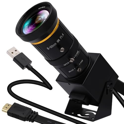 ELP Webcam USB HDMI 4K per Live Streaming 10x Variabler Messa a fuoco PC Camera USB HDMI Uscita simultanea Videocamera Primo piano Zoom in e Out Webcam per addestramento in classe online