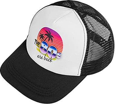 W WIDMANN MILANO Party Fashion - Basecap 80er, Kopfbedeckung, Fasching, Karneval, Mottoparty