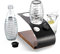Meisoo® Flaschenhalter passend für SodaStream - 2er Abtropfhalter - Premium Holz & Edelstahl Abtropfständer passend für Crystal & Duo Flaschen mit Deckelhalterung - rutschfest - Herstellung in Europa