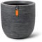 Capi Europe - Pot Boule Waste Rib NL - 43x41 - Terrazzo Gris - Ouverture Ø35 - Pot pour Une Utilisation à l'intérieur et à l'extérieur - Incassable - 100% Recyclable - KTGR933