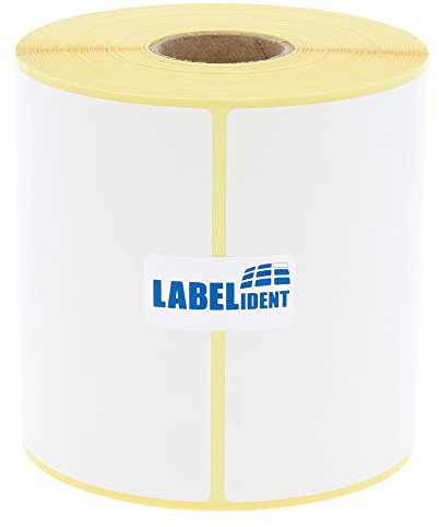 Thermotransfer-Etiketten auf Rolle weiß - 80 x 80 mm - Papier, selbstklebend - 500 Haftetiketten auf 1 Rolle/n, 25 mm Kern, Blanko Rollenetiketten