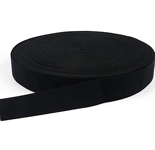 ANDSHUAI 5 mètres de Long Bande Elastique Couture,La Largeur est de 2 mm élastique Large,Elastique Perruque,Ruban Elastique,Large élastique Plat Ceinture Bande pour Couture-Noir