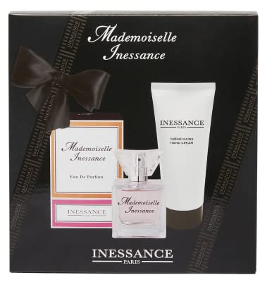 Inessance Paris - Coffret cadeau Mademoiselle Inessance - Eau de Parfum pour Femme - Parfum Fruité et Floral - Eau de Parfum 50ml et Crème Mains 100ml - Fabriqué en France