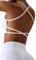 Adigau Sports Bra for Women Sexy Backless Workout Clothes Comfortable Padded Seamless Crop Top Cross Elastic Athletic Bra with Removable Cups Fitness Bras for Pilates Casual White S