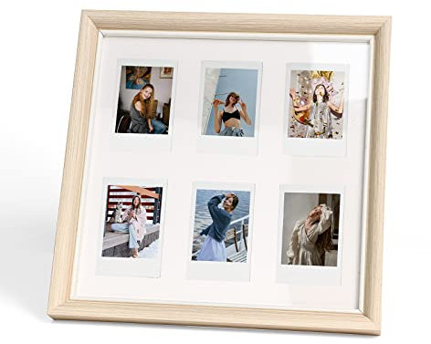 Rieibi Mini-Bilderrahmen aus Holz, 7,6 cm, für Mini 12/11/9/8/7+/Evo/Link-Film, Wandhalterung, Desktop-Rahmen für Wand- und Tischdekoration, 5 x 7 cm